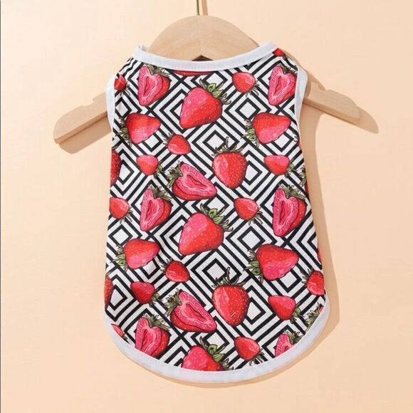 Strawberry Graphic Dog Tank Shirt - Picture 2 of 6